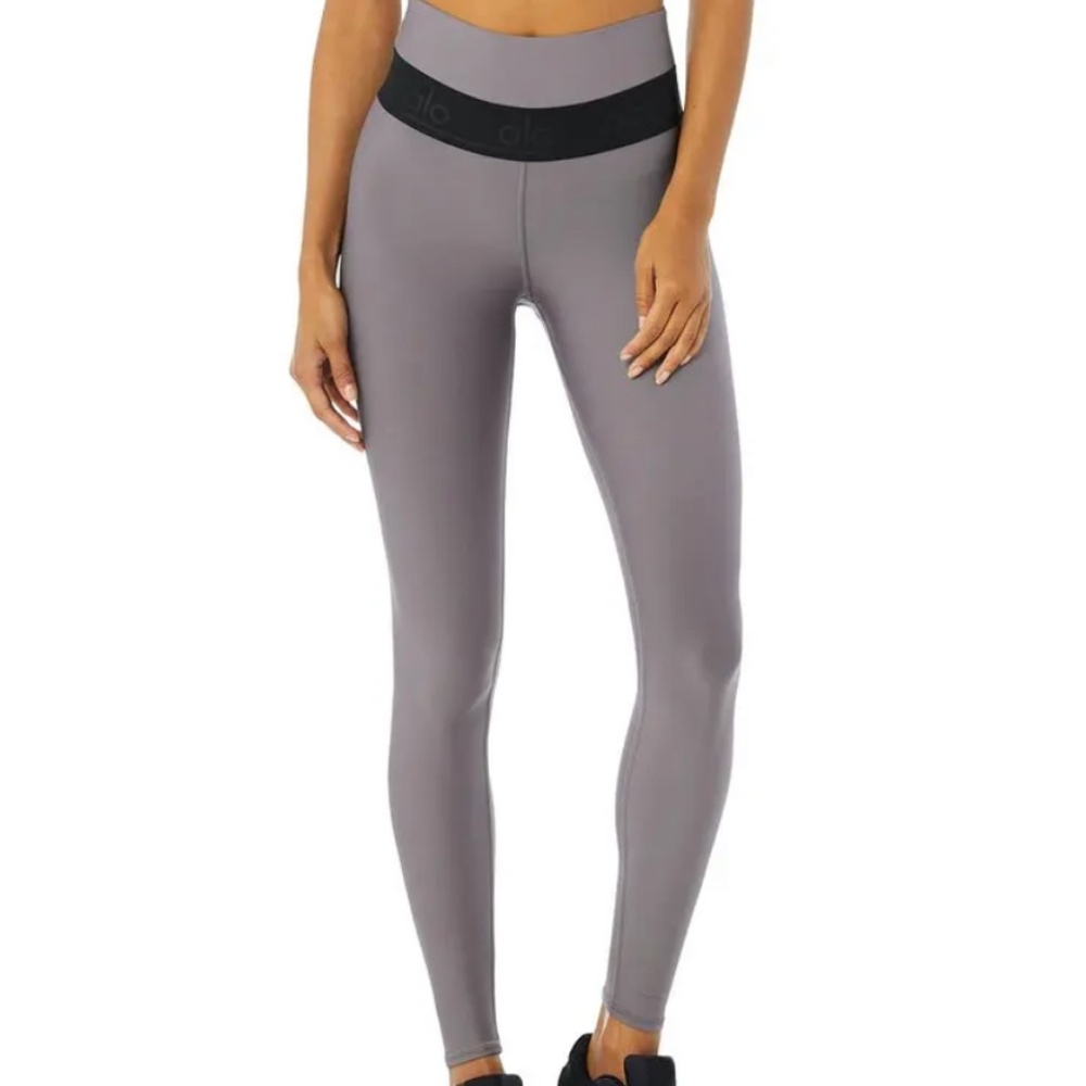 Alo Yoga HIGH-WAIST FITNESS LEGGING - PURPLE DUSK/BLACK XS
